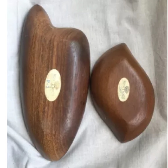 Royal Acacia Monkey Wood Two Vintage Serving Pieces - Picture 2 of 9